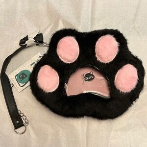 Black and Pink Paw-Shaped Kids Bag